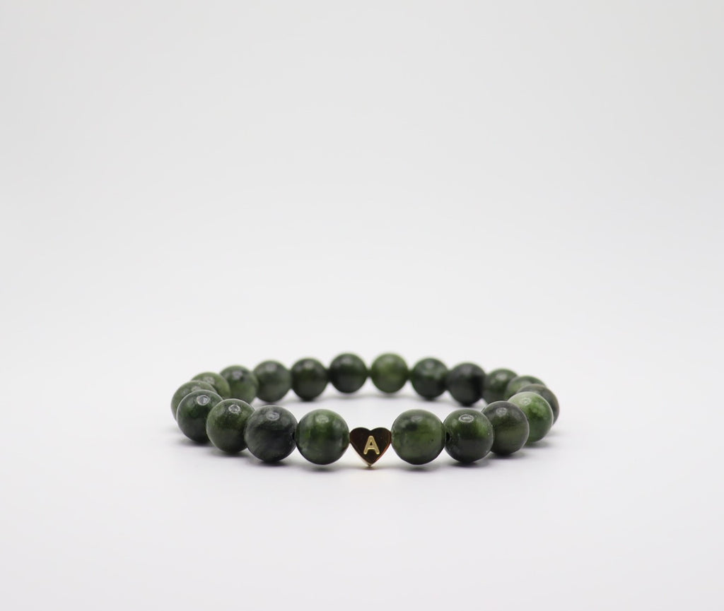 Jade and Gold Heart Bracelet