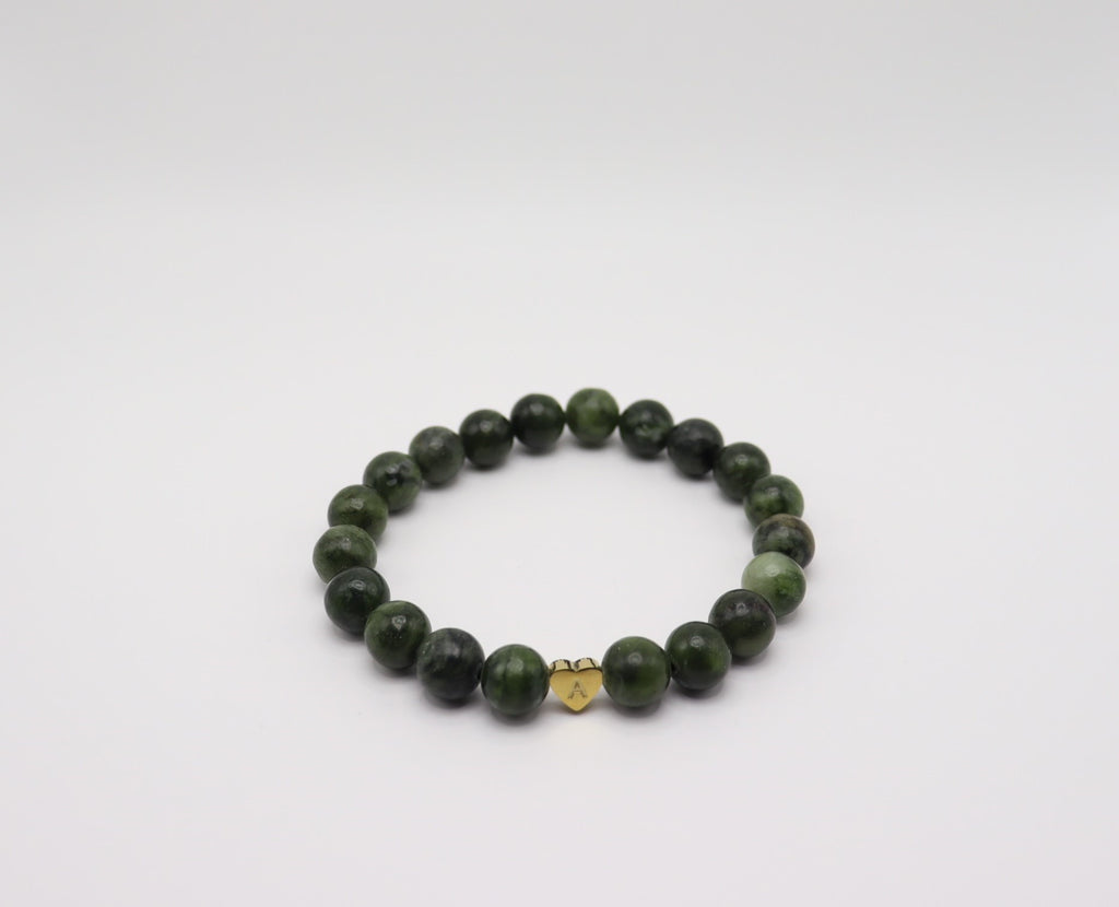 Jade and Gold Heart Bracelet
