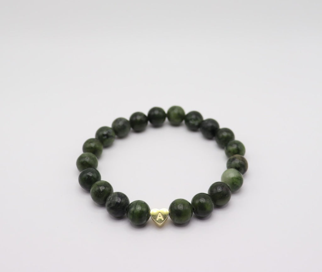 Jade and Gold Heart Bracelet