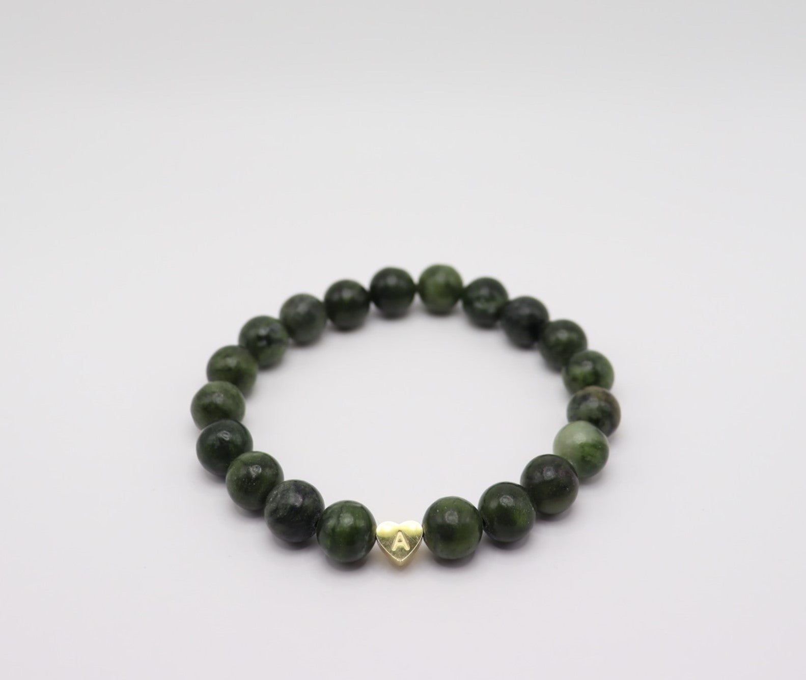 Jade and Gold Heart Bracelet