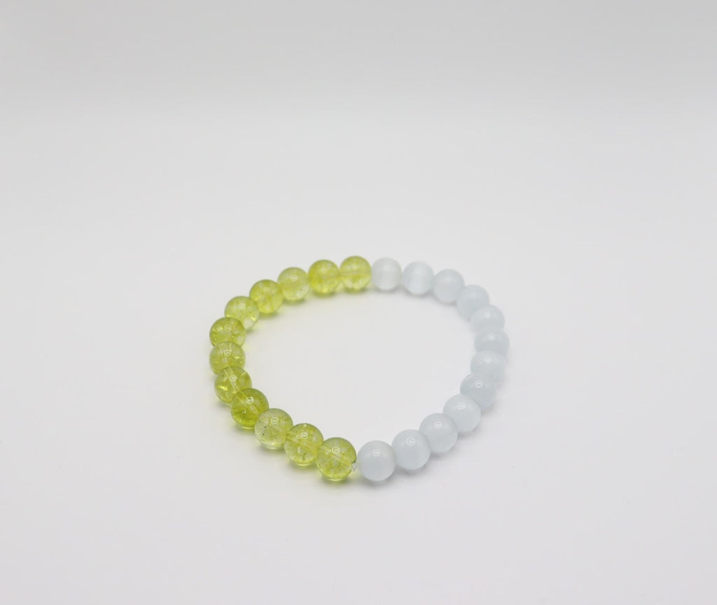 Green Peridot & Selenite Bracelet