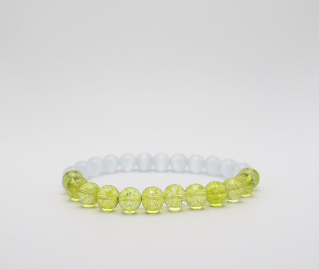 Green Peridot & Selenite Bracelet