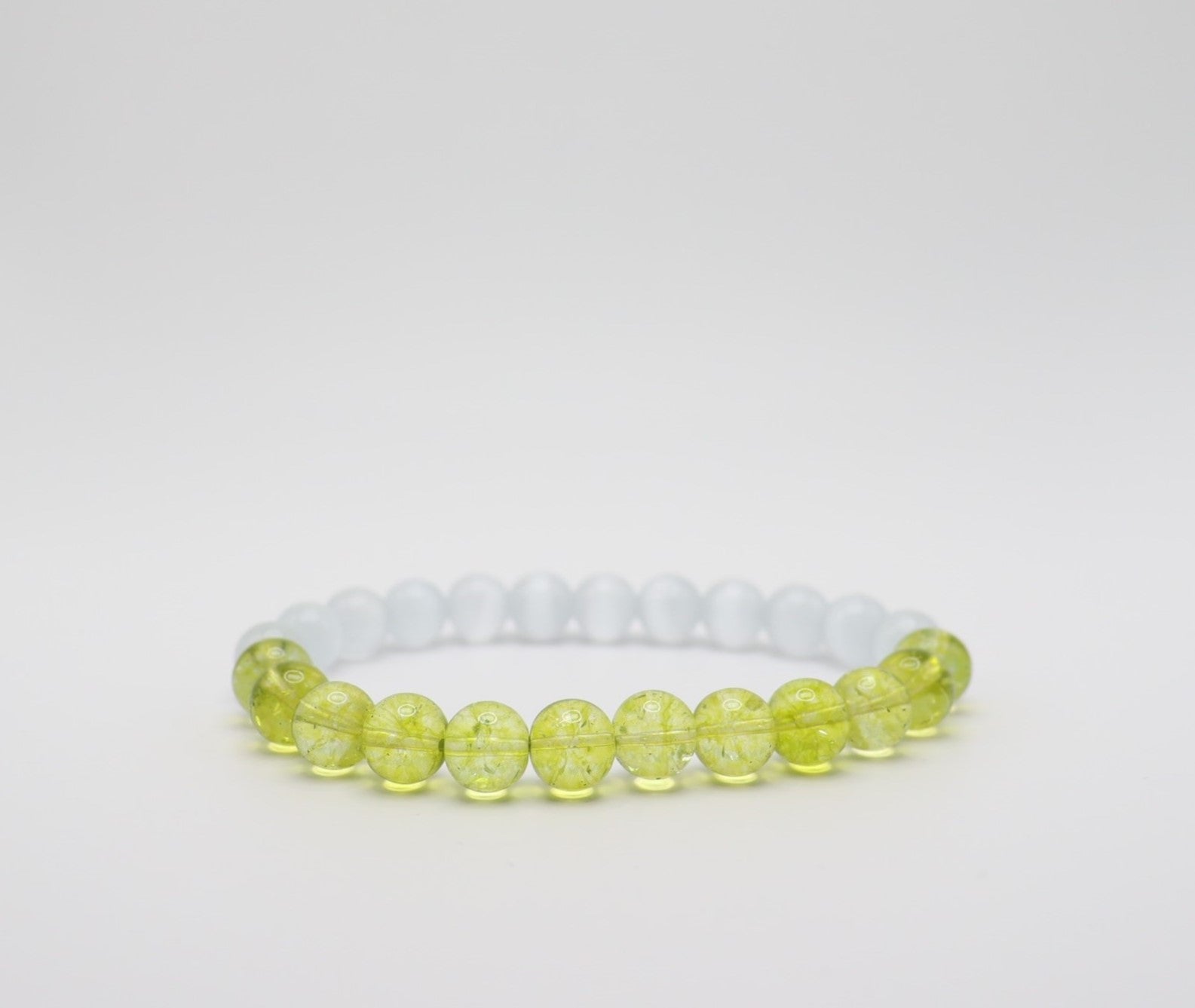 Green Peridot & Selenite Bracelet