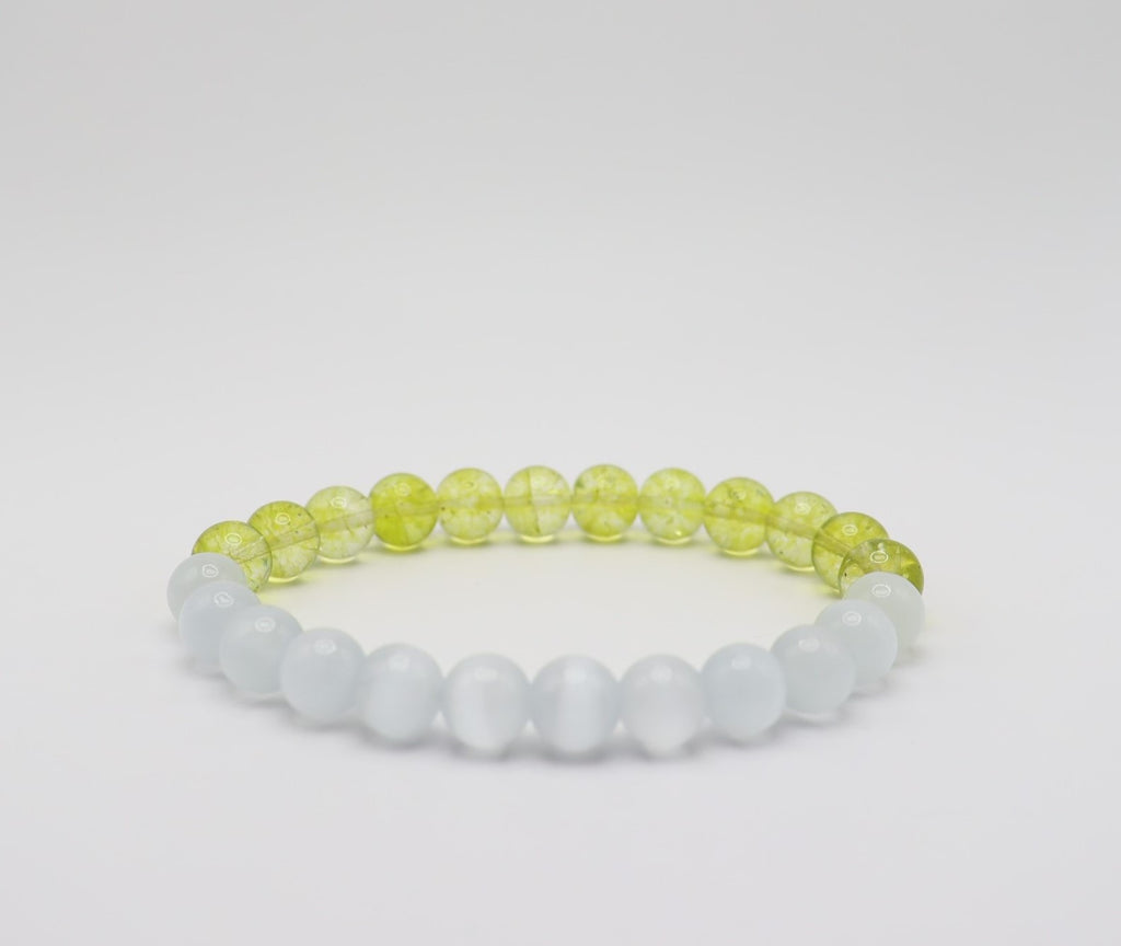 Green Peridot & Selenite Bracelet