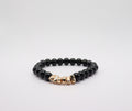 Black Obsidian & Gold Hematite Bracelet