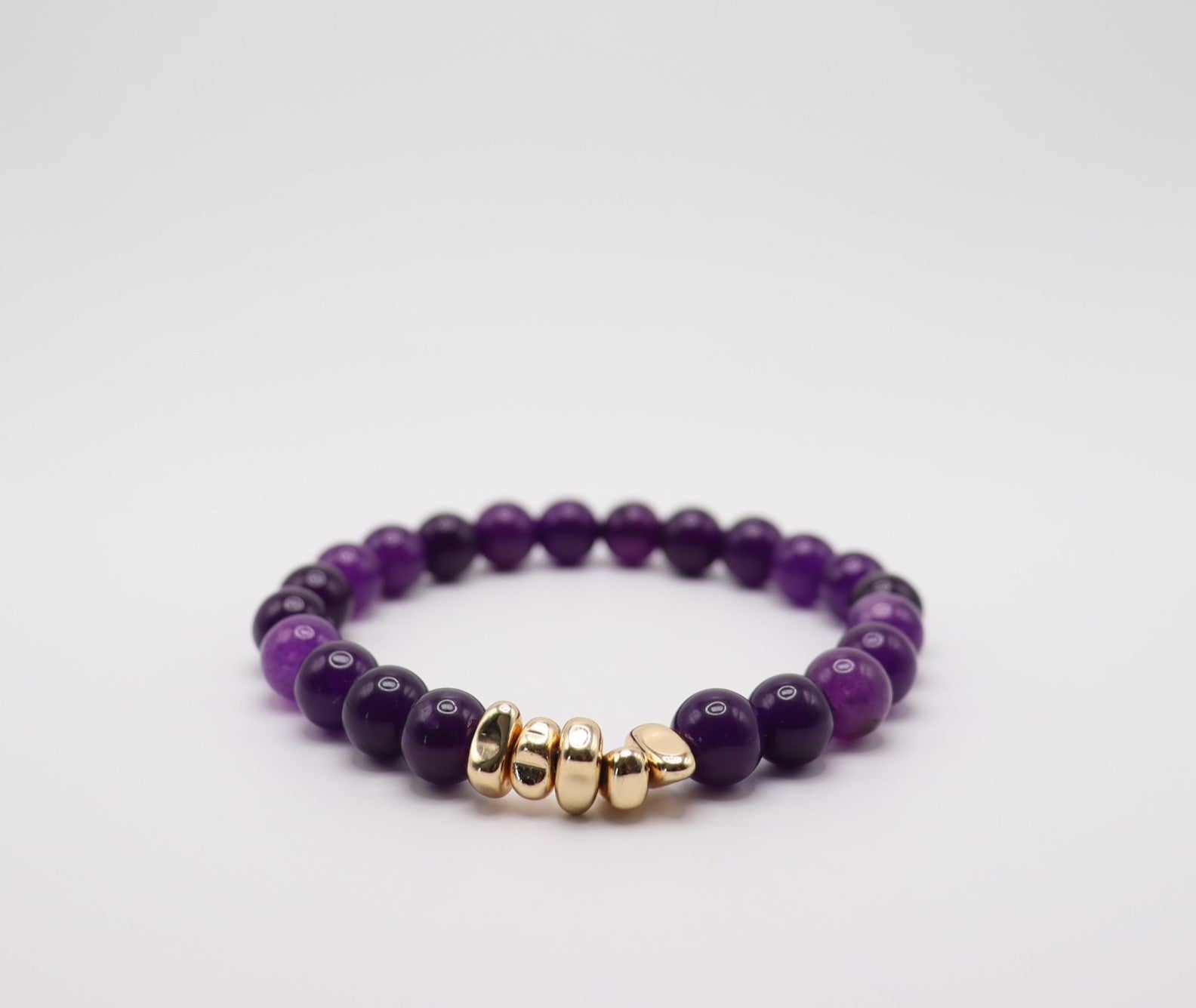 Amethyst & Gold Hematite Bracelet
