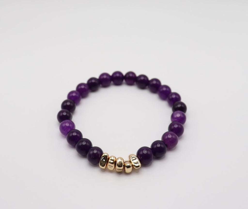 Amethyst & Gold Hematite Bracelet