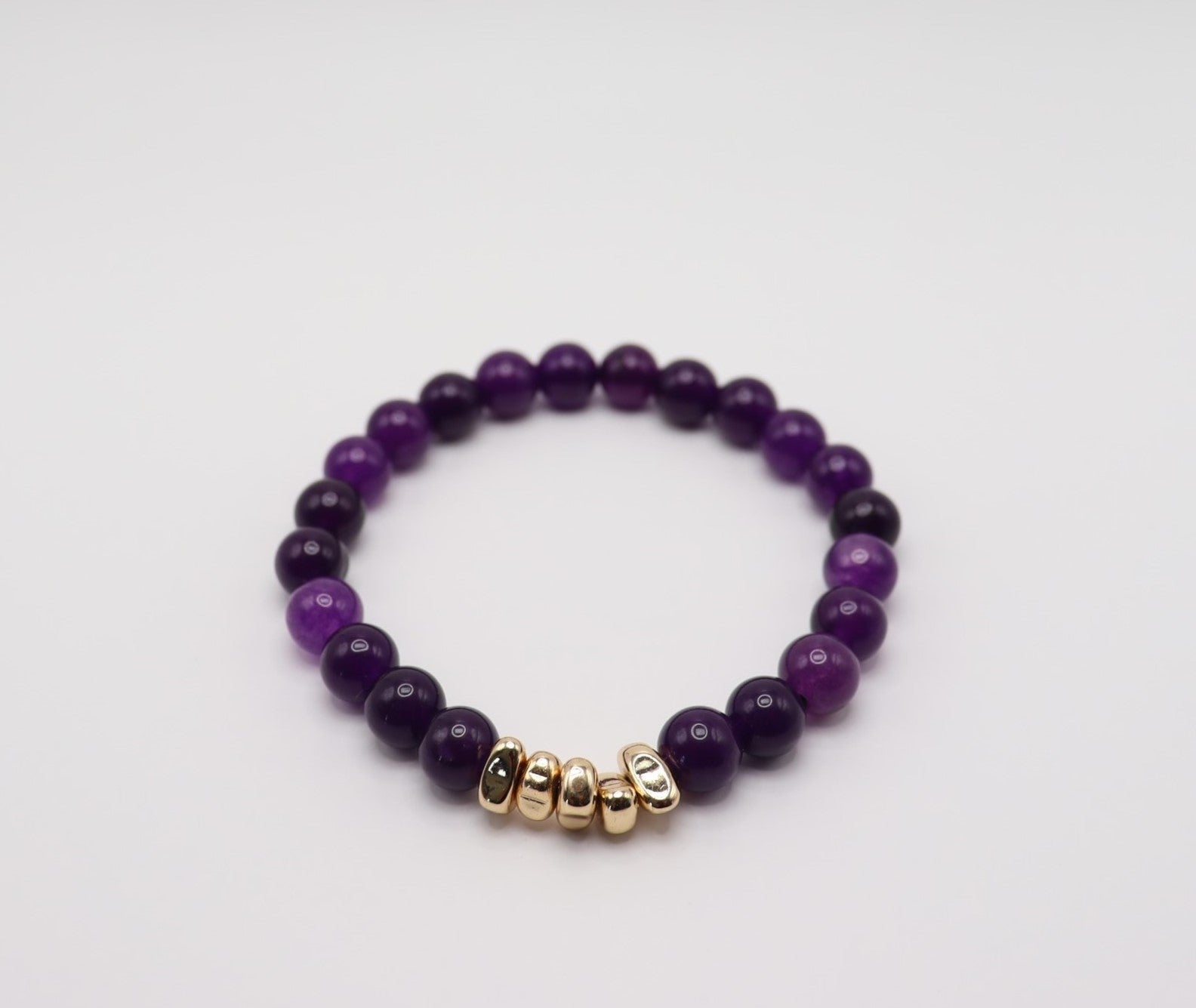 Amethyst & Gold Hematite Bracelet