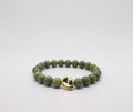 Avocado Green Chalcedony & Gold Hematite Bracelet