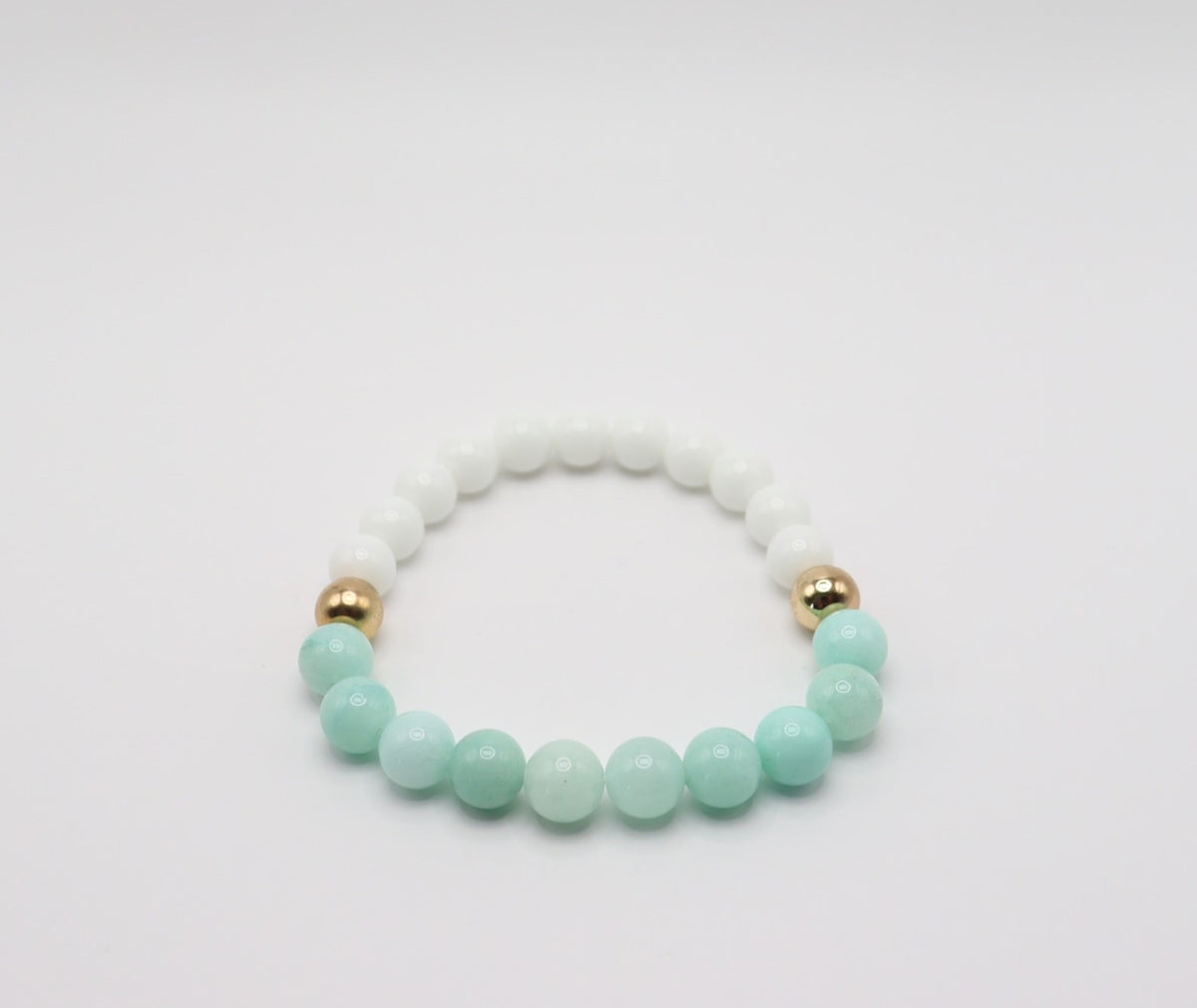 Aventurine, White Chalcedony & Gold Hematite Bracelet