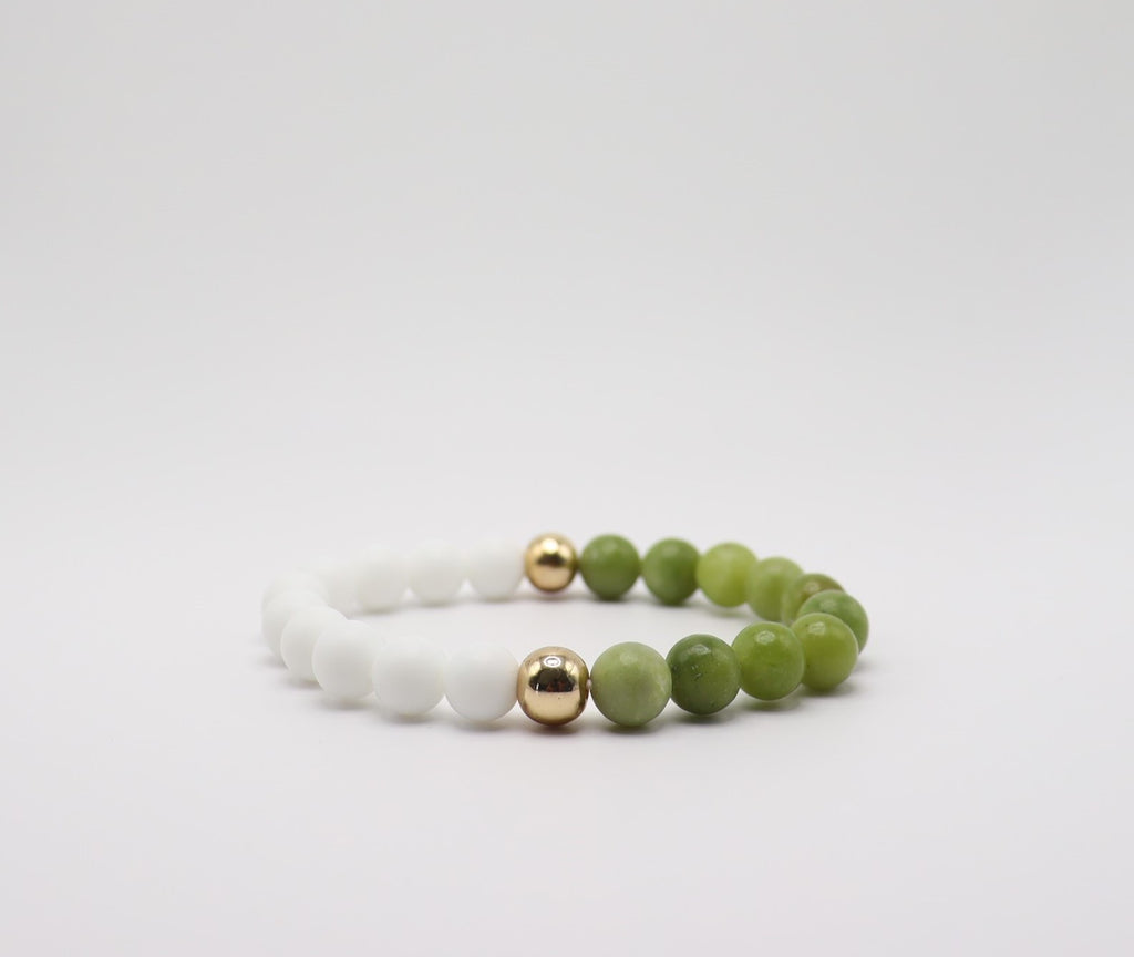 Jade, White Onyx and Hematite Bracelet