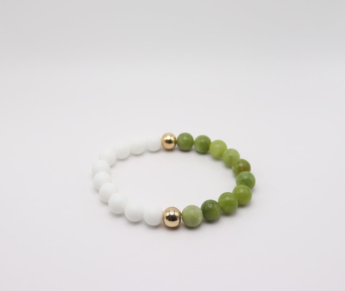 Jade, White Onyx and Hematite Bracelet