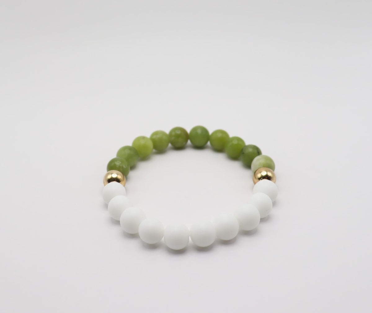 Jade, White Onyx and Hematite Bracelet