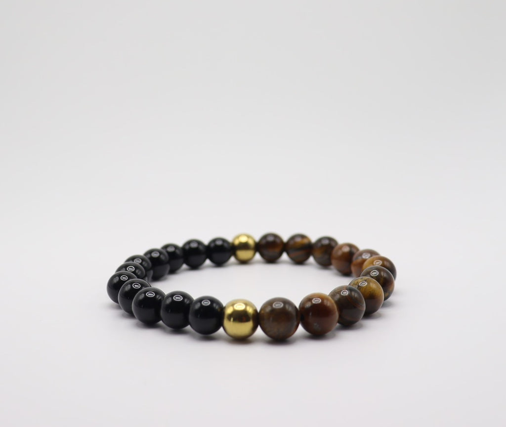 Tiger's Eye, Black Obsidian & Hematite Bracelet