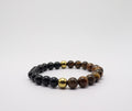 Tiger's Eye, Black Obsidian & Hematite Bracelet