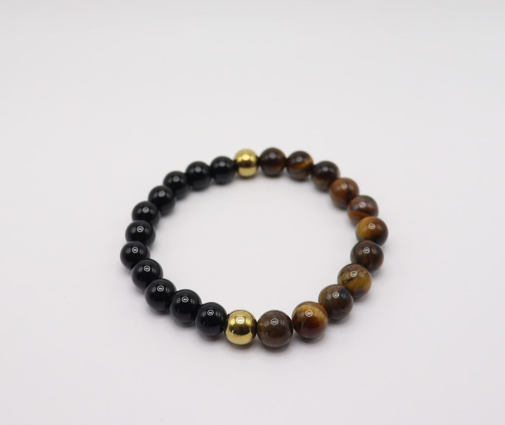 Tiger's Eye, Black Obsidian & Hematite Bracelet