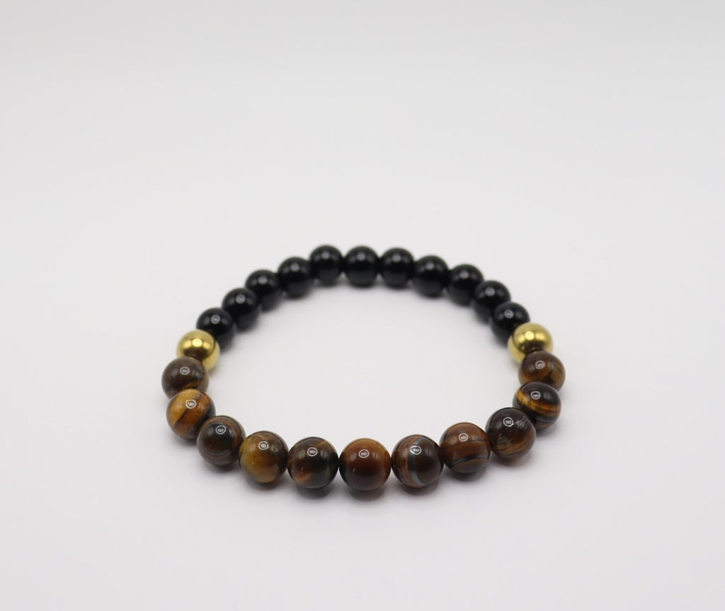 Tiger's Eye, Black Obsidian & Hematite Bracelet