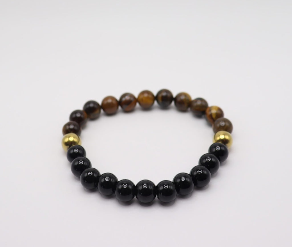 Tiger's Eye, Black Obsidian & Hematite Bracelet