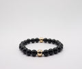 Black Obsidian & Gold Hematite Bracelet
