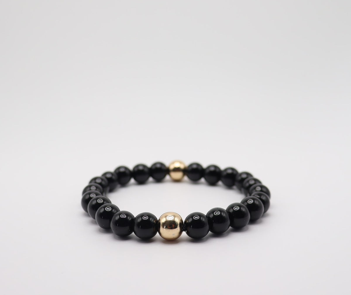 Black Obsidian & Gold Hematite Bracelet