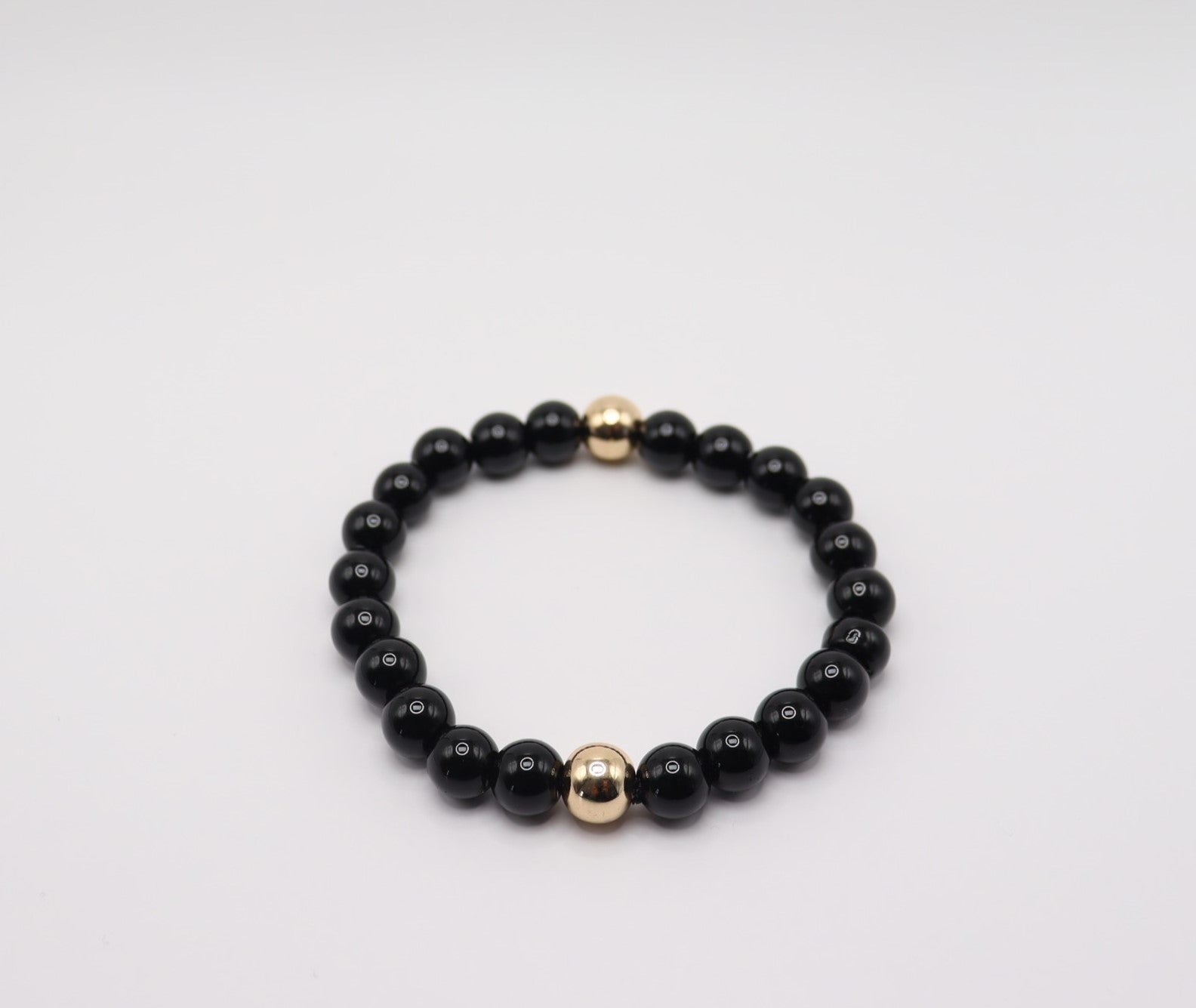 Black Obsidian & Gold Hematite Bracelet