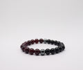 Red Garnet, Black Obsidian & Hematite Bracelet