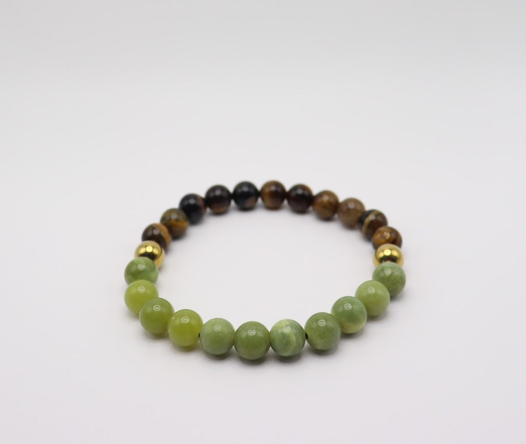 Tiger's Eye, Jade & Hematite Bracelet
