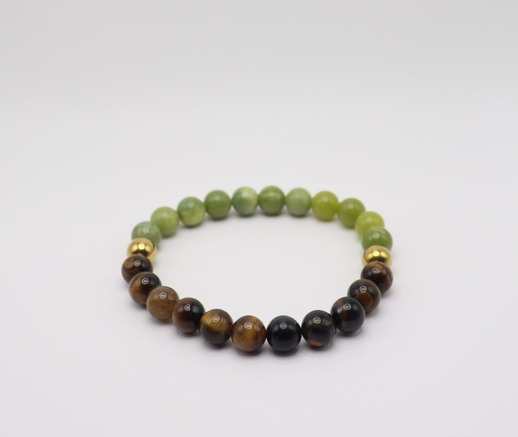 Tiger's Eye, Jade & Hematite Bracelet