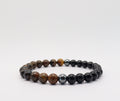 Tiger's Eye, Black Obsidian & Hematite Bracelet Mens