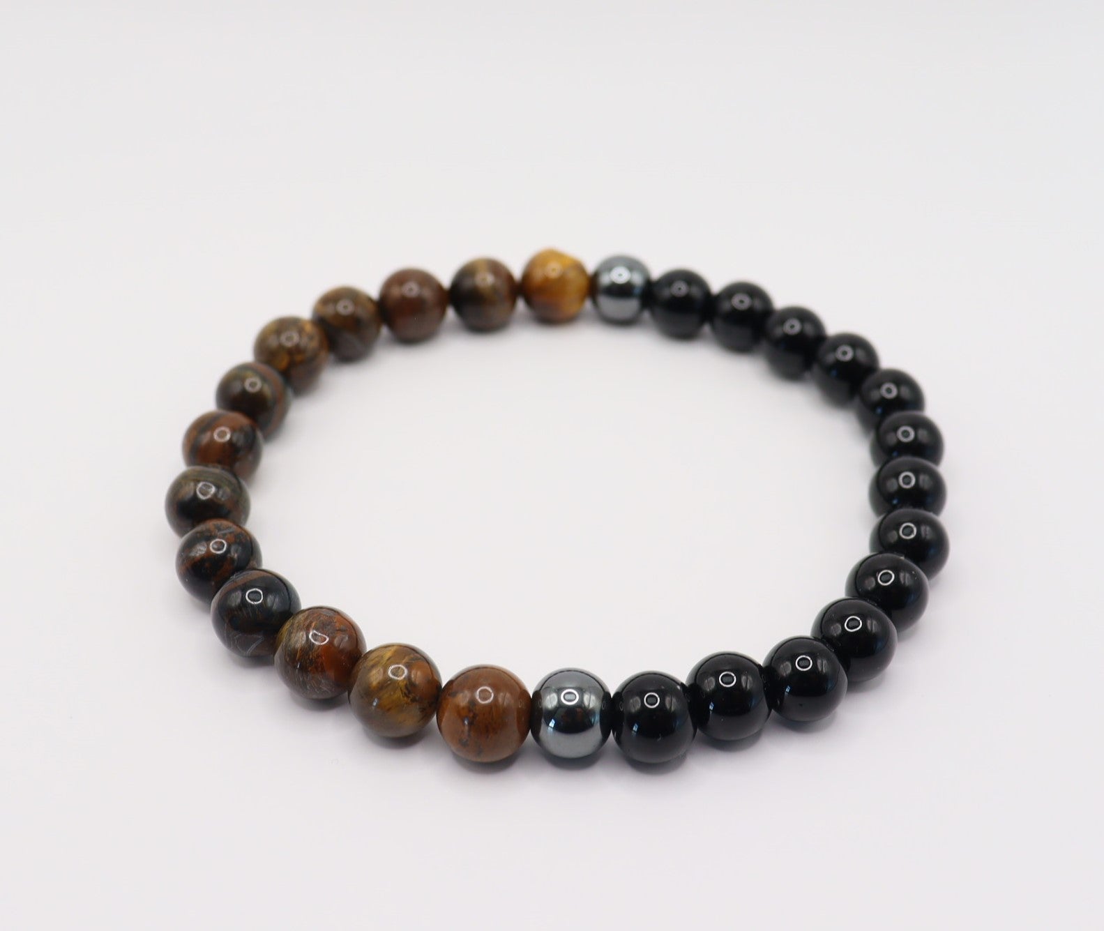 Tiger's Eye, Black Obsidian & Hematite Bracelet Mens