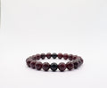 Red Garnet and Obsidian Bracelet for Strength and Vitality Mens
